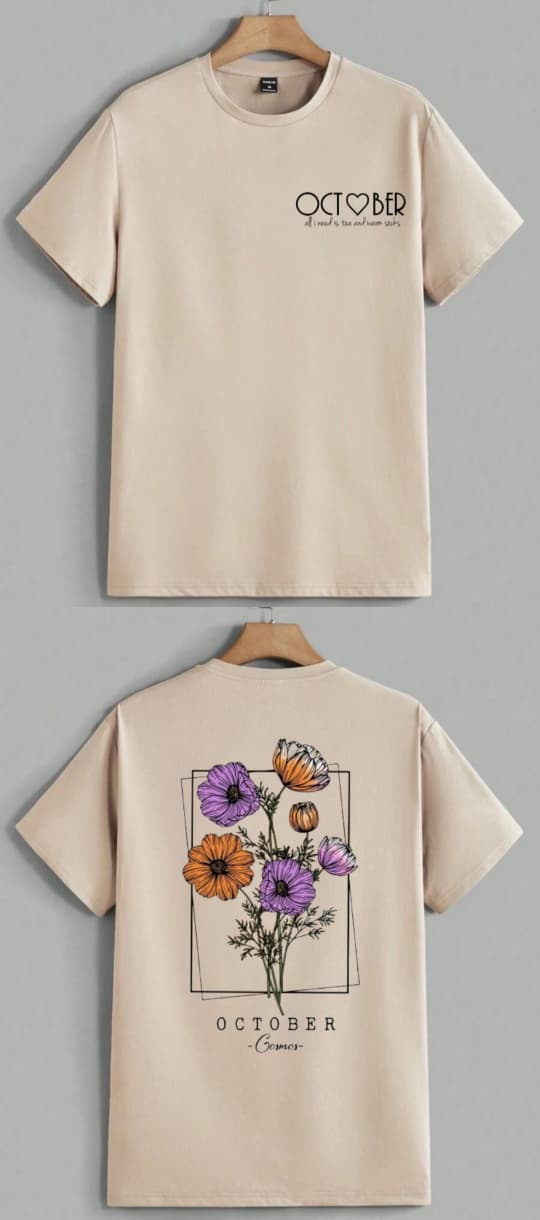 October Floral Regular T-shirt