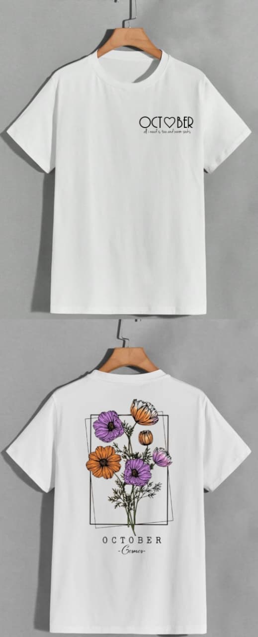 October Floral Regular T-shirt